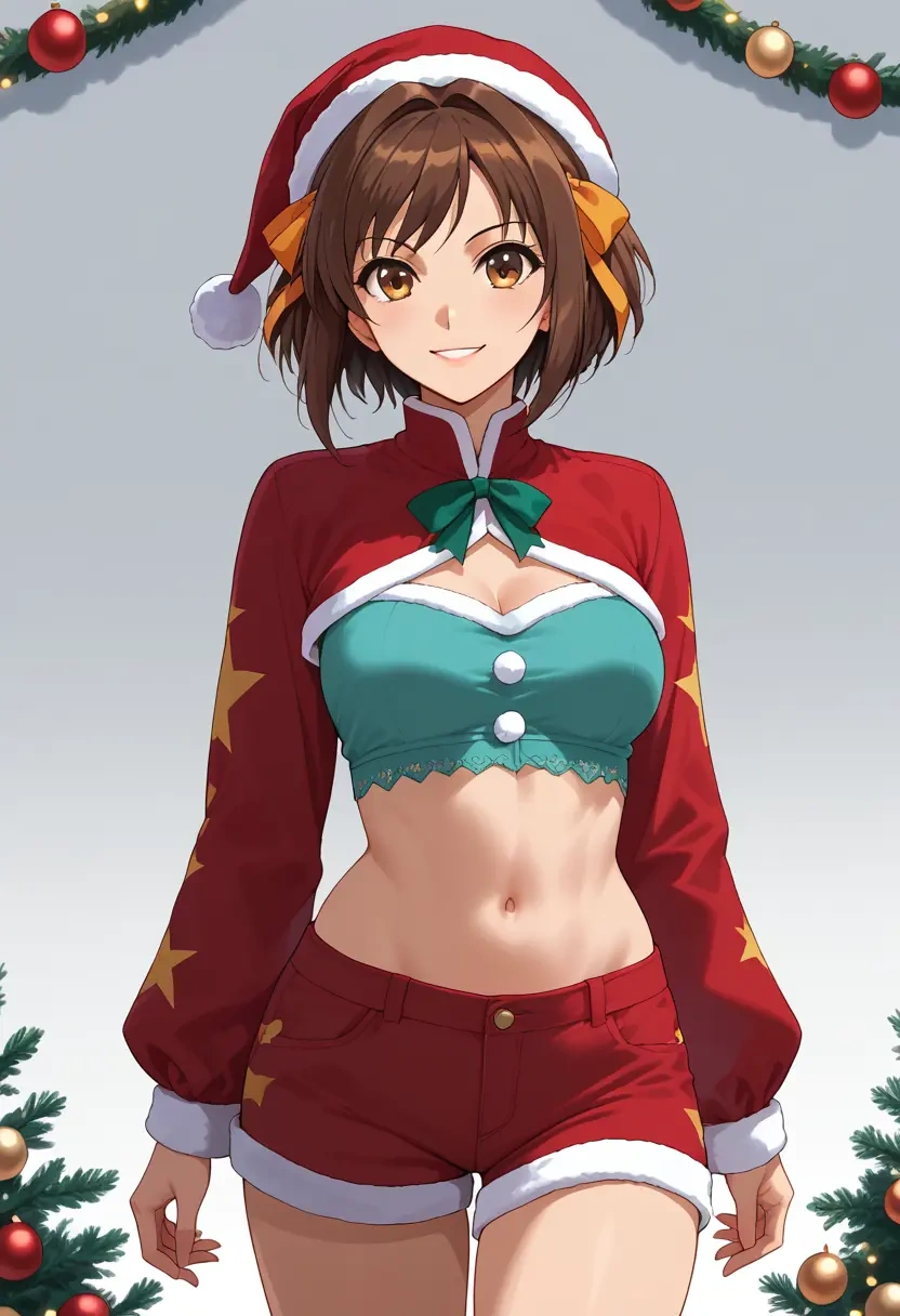 suzumiya_haruhi_no_yuuutsu,asahina_mikuru,Christmas,red velvet shorts  - 