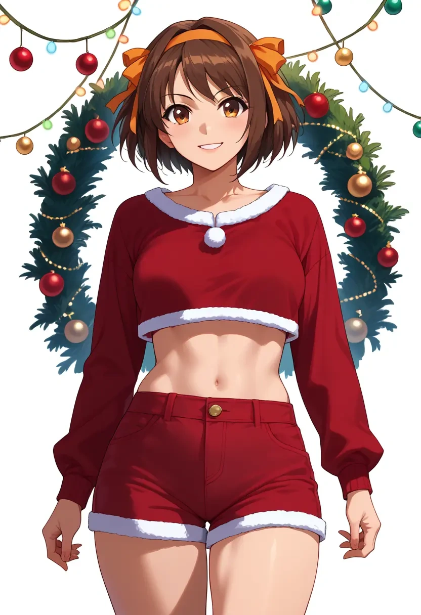 suzumiya_haruhi_no_yuuutsu,asahina_mikuru,Christmas,red velvet shorts  - 