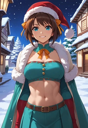 suzumiya_haruhi_no_yuuutsu,asakura_ryouko,Christmas,dress  - AI generated anime art