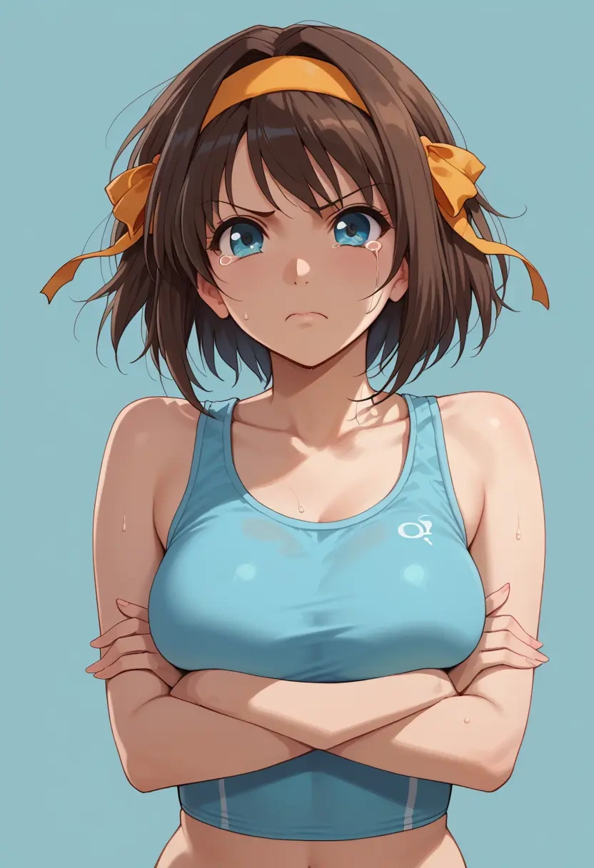 suzumiya_haruhi_no_yuuutsu,asakura_ryouko,tankini top,board shorts  - 