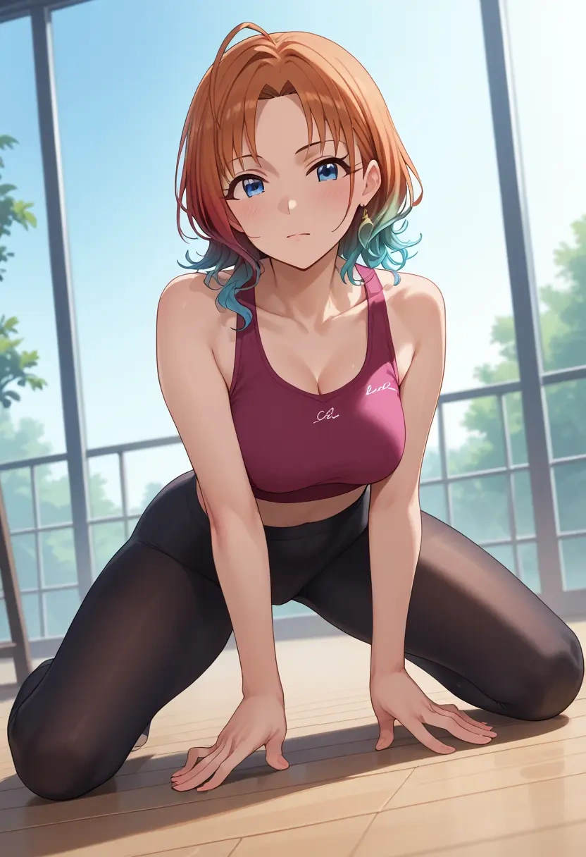 idolmaster,asakura_toru,leggings,yoga  - 