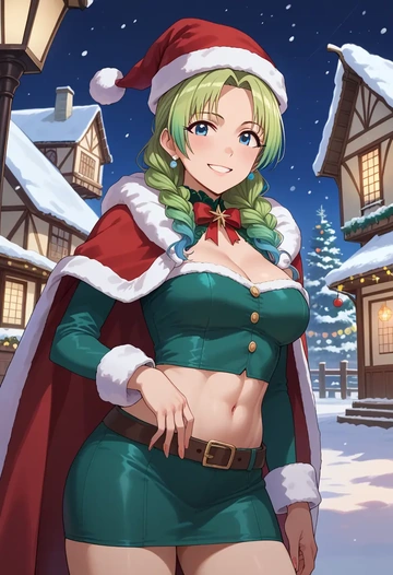 idolmaster,asakura_toru,Christmas,dress  - AI generated anime art