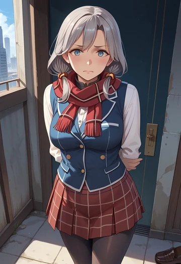 kantai_collection,asashimo_(kancolle),winter,student uniform,vest  - AI generated anime art