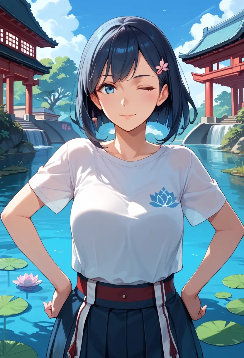 kantai_collection,asashio_(kancolle),crop graffiti tee,dolphin shorts  - 