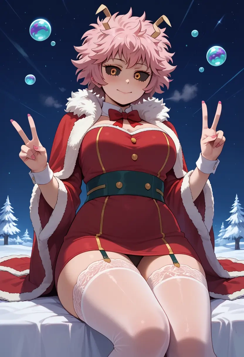 boku_no_hero_academia,ashido_mina,Christmas,sexy, stockings,  - 