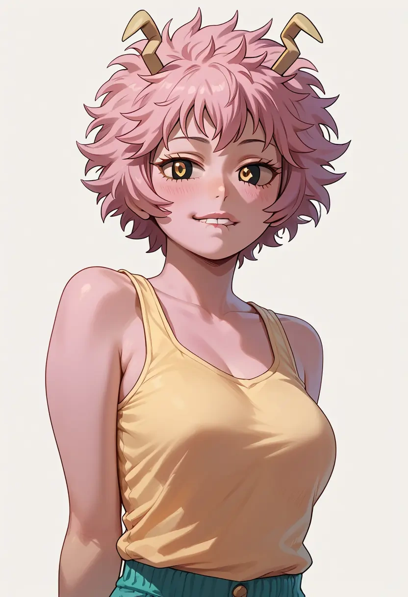 boku_no_hero_academia,ashido_mina,tank top,drawstring pants  - 