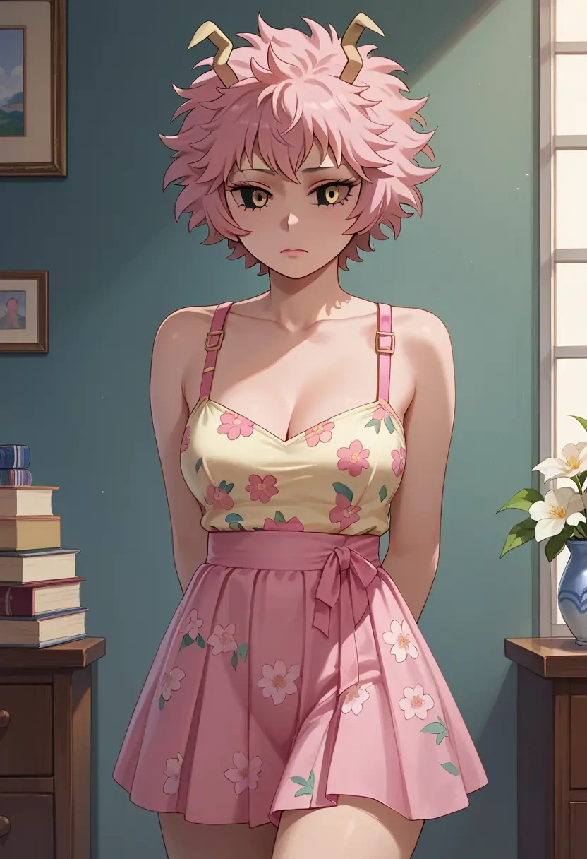 boku_no_hero_academia,ashido_mina,silk slip dress,floral prints  - 