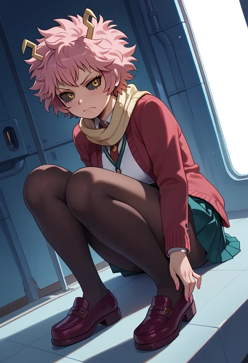 boku_no_hero_academia,ashido_mina,winter,student uniform,cardigan  - 