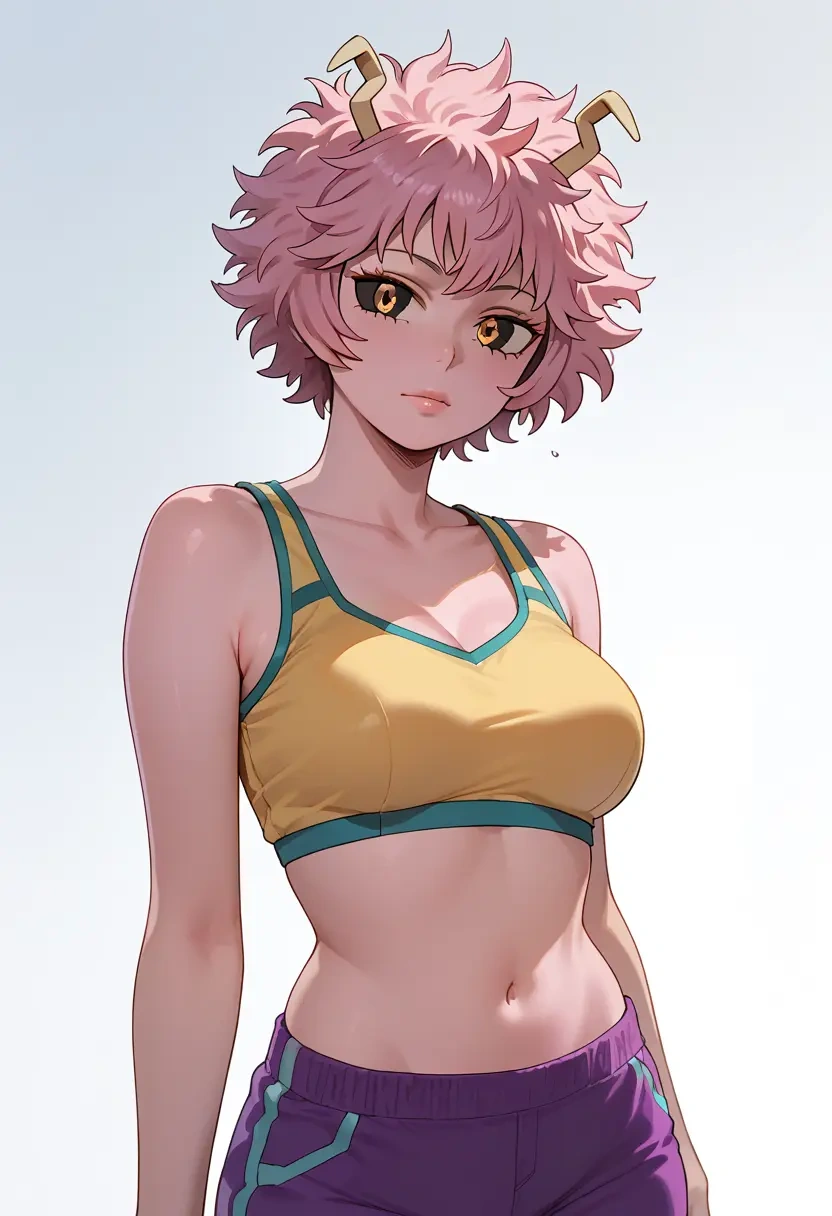 boku_no_hero_academia,ashido_mina,sports crop,high-waisted shorts  - 