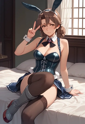 kantai_collection,ashigara_(kancolle),bunny girl  - AI generated anime art