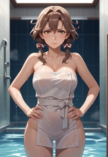 kantai_collection,ashigara_(kancolle),towel,sexy  - AI generated anime art