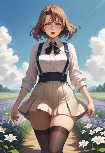 kantai_collection,ashigara_(kancolle),secretary,stockings  - AI generated anime art