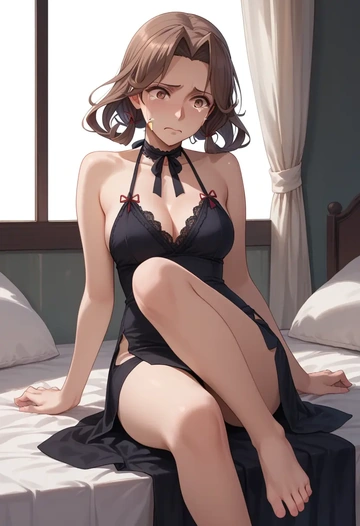 kantai_collection,ashigara_(kancolle),nightdress  - AI generated anime art