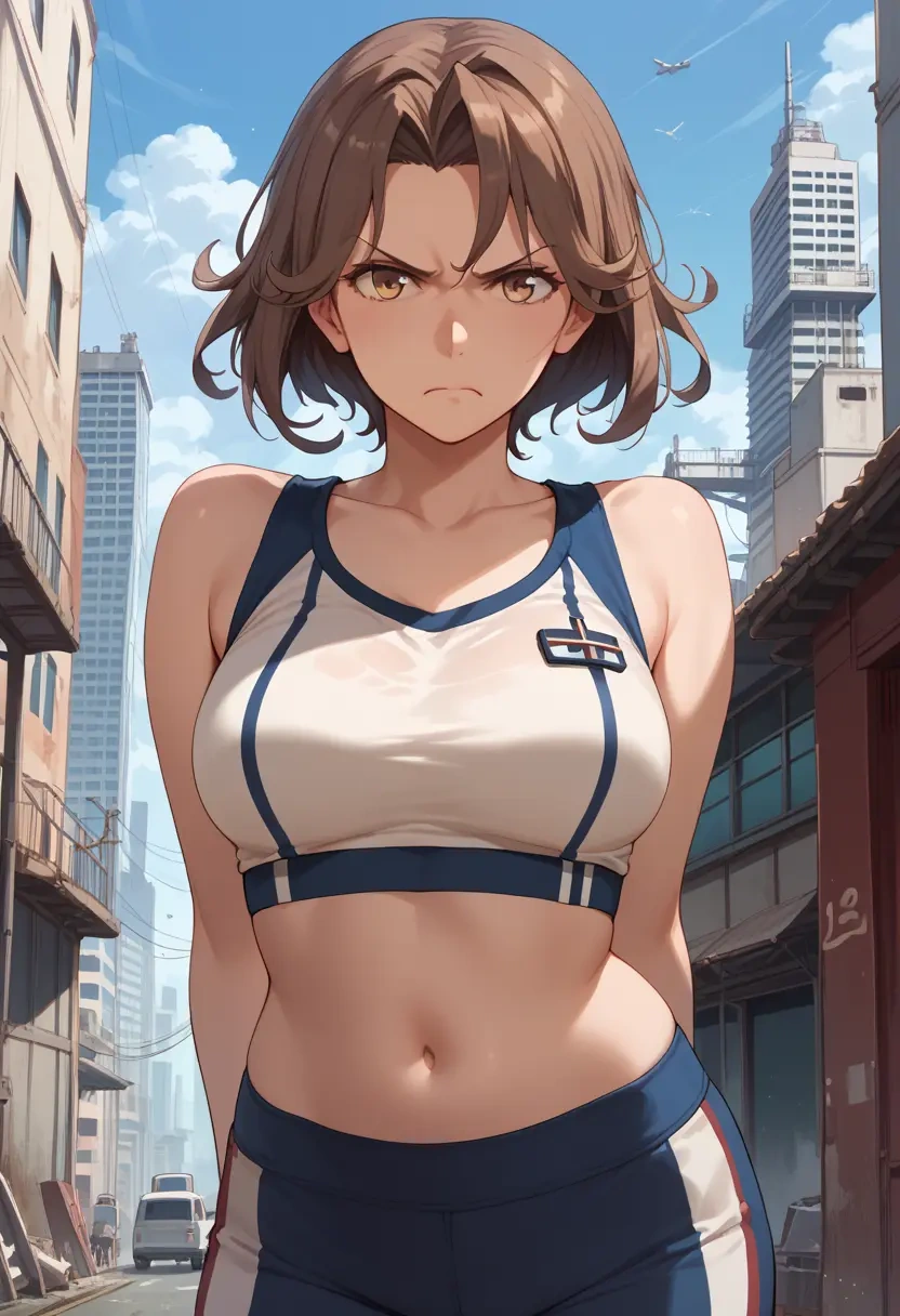 kantai_collection,ashigara_(kancolle),sports crop,high-waisted shorts  - 