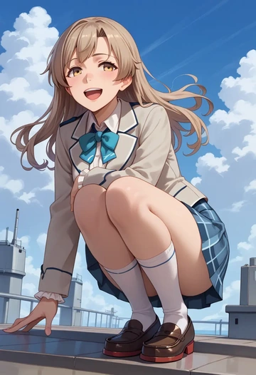 kantai_collection,ashigara_(kancolle),spring,student uniform,blazer  - AI generated anime art