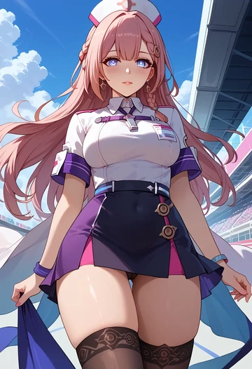 star rail,asta,nurse pantyhose,mini skirt, sexy  - AI generated anime art