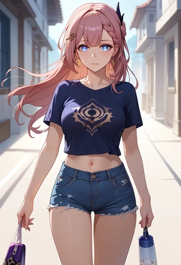 star rail,asta,denim shorts  - AI generated anime art