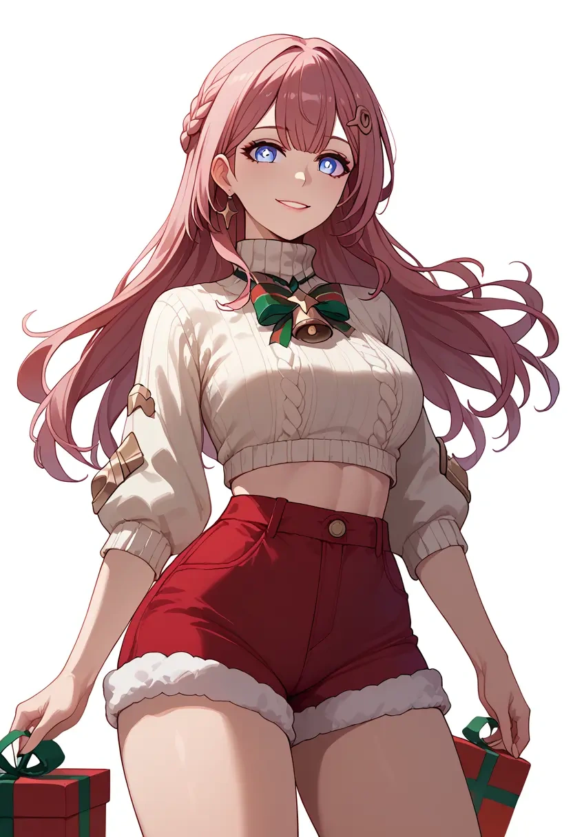 star rail,asta,Christmas,red velvet shorts,turtleneck sweater  - 