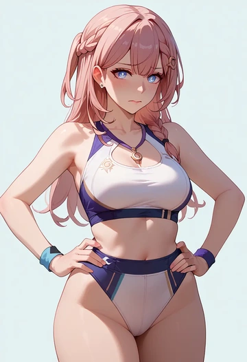 star rail,asta,tankini top,board shorts  - AI generated anime art