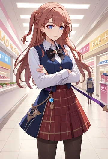 star rail,asta,winter,student uniform,vest  - AI generated anime art