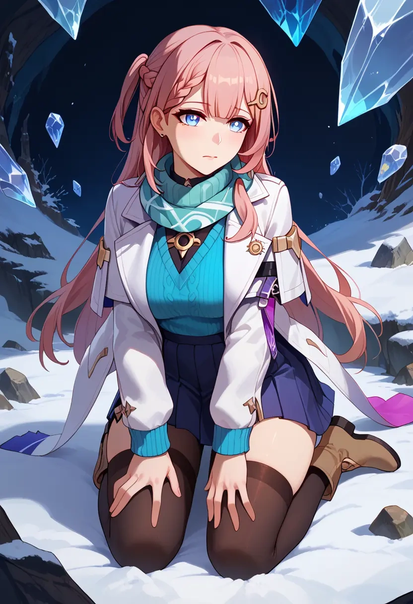 star rail,asta,winter,student uniform,puffer jacket  - 