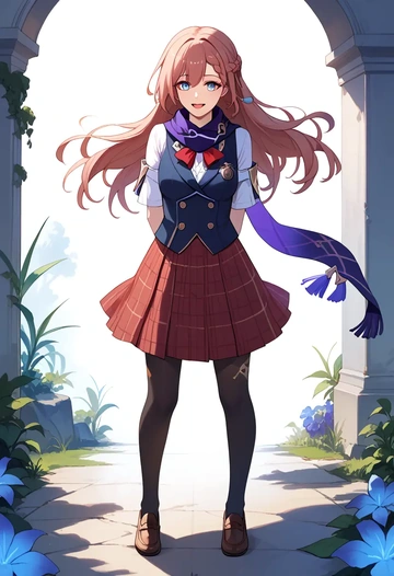 star rail,asta,winter,student uniform,vest  - AI generated anime art