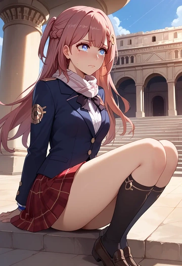 star rail,asta,winter,student uniform,plaid skirt  - AI generated anime art