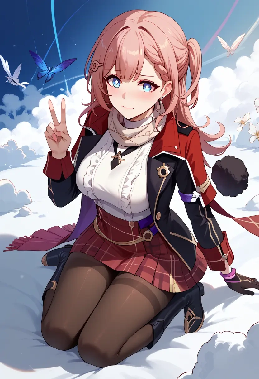 star rail,asta,winter,student uniform,fur-collared jacket  - 