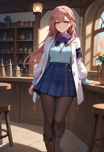 star rail,asta,winter,student uniform,down jacket  - AI generated anime art