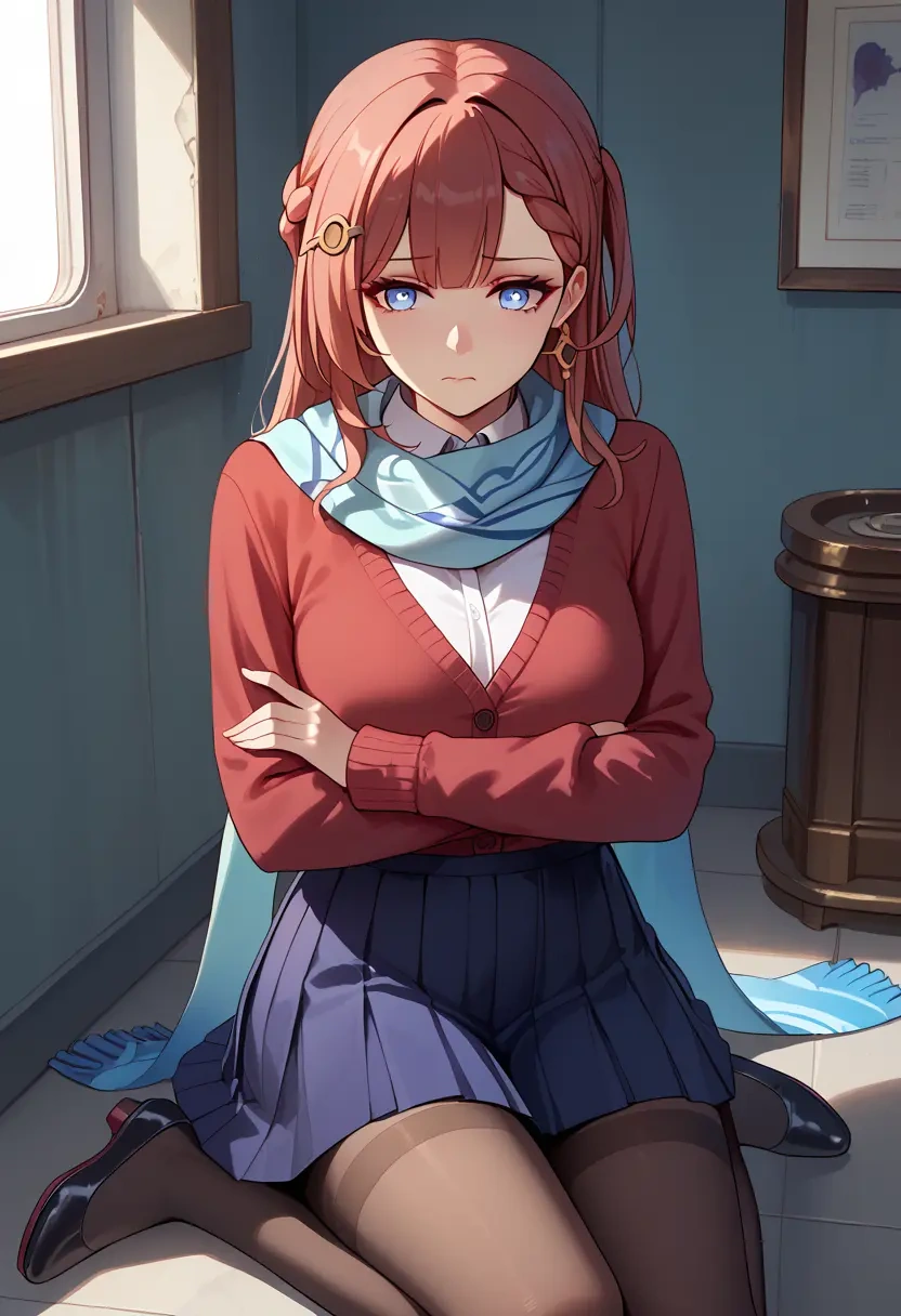 star rail,asta,winter,student uniform,cardigan  - 