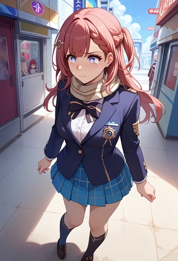 star rail,asta,winter,student uniform,plaid skirt  - AI generated anime art