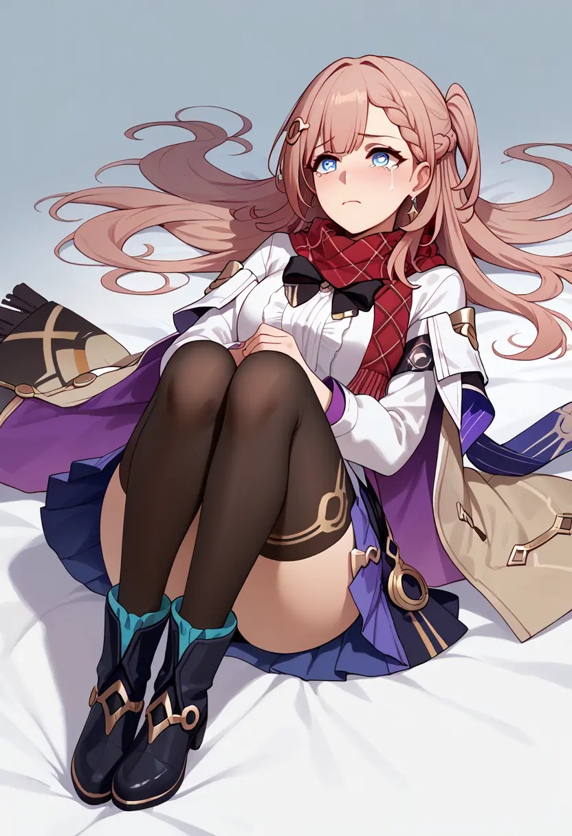 star rail,asta,winter,student uniform,fur-trimmed coat  - 