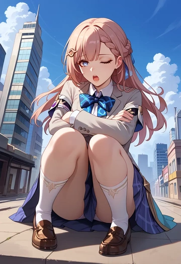 star rail,asta,spring,student uniform,blazer  - AI generated anime art