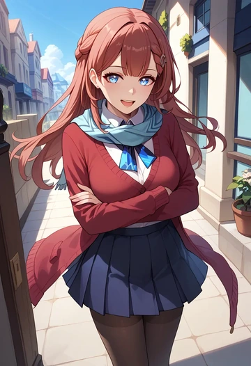 star rail,asta,winter,student uniform,cardigan  - AI generated anime art