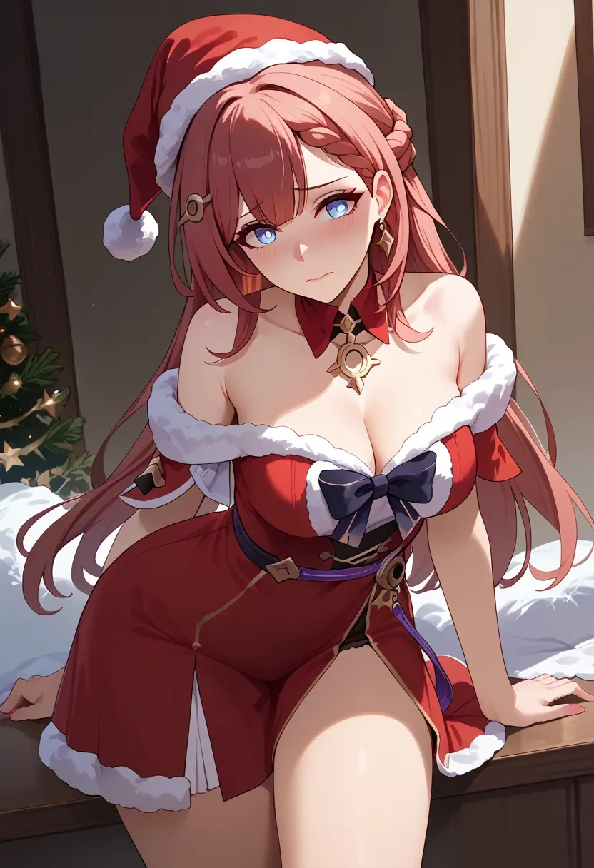 star rail,asta,Christmas,red velvet dress  - 