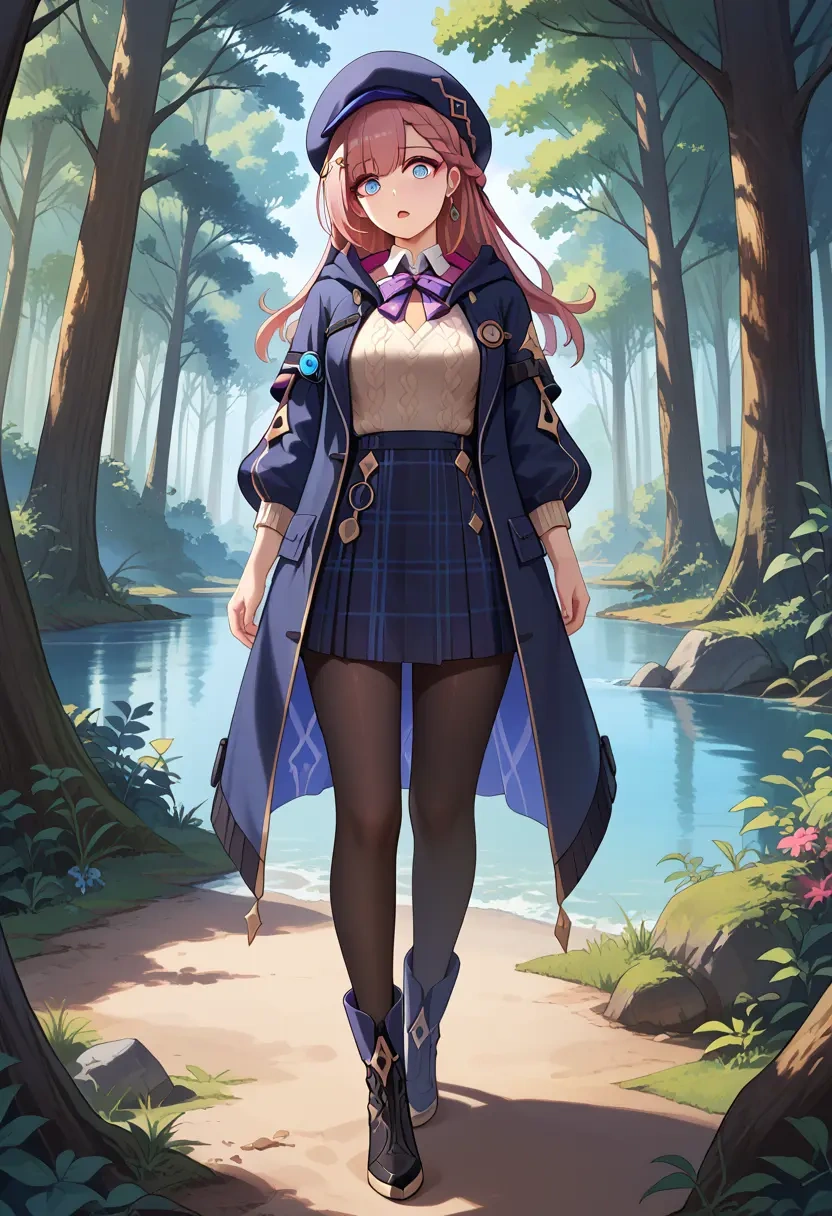 star rail,asta,winter,student uniform,hooded coat  - 