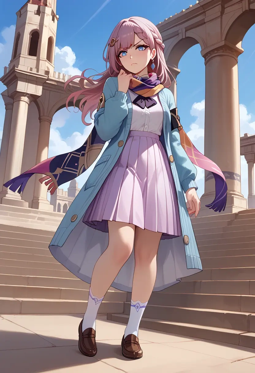 star rail,asta,spring,student uniform,cardigan  - 