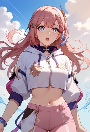 star rail,asta,crop hoodie,shorts  - AI generated anime art