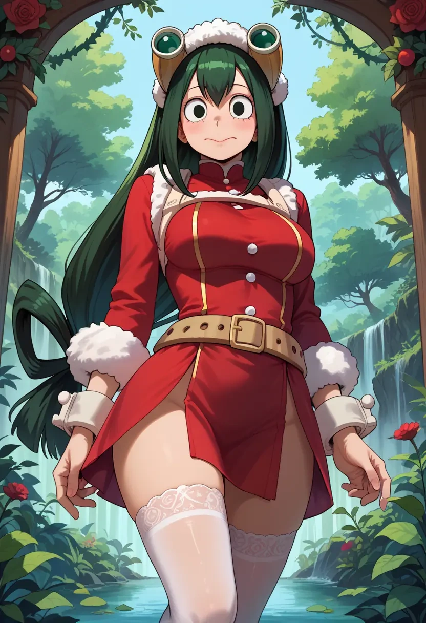 boku_no_hero_academia,asui_tsuyu,Christmas,sexy, stockings,  - 