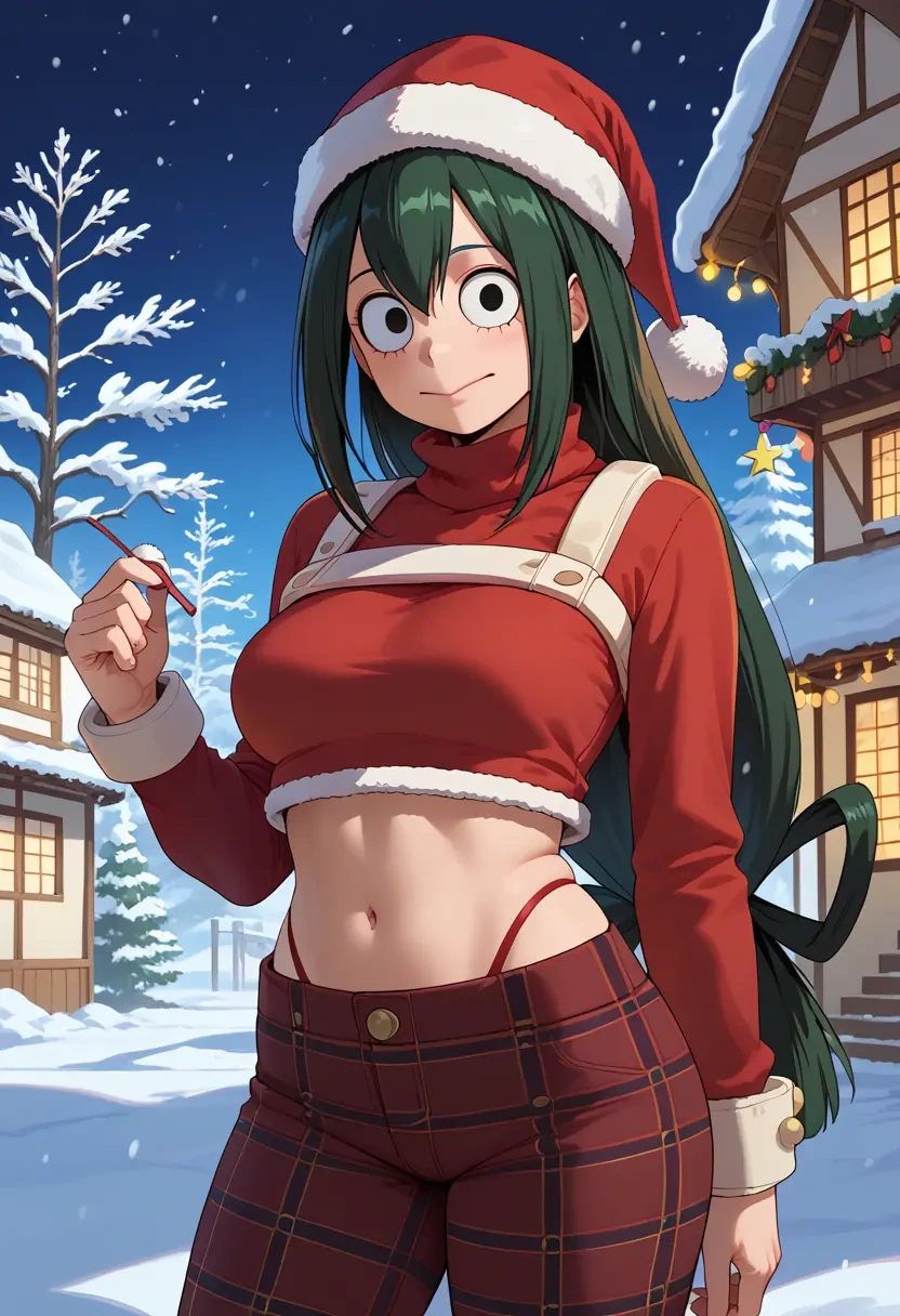 boku_no_hero_academia,asui_tsuyu,Christmas,plaid trousers  - 