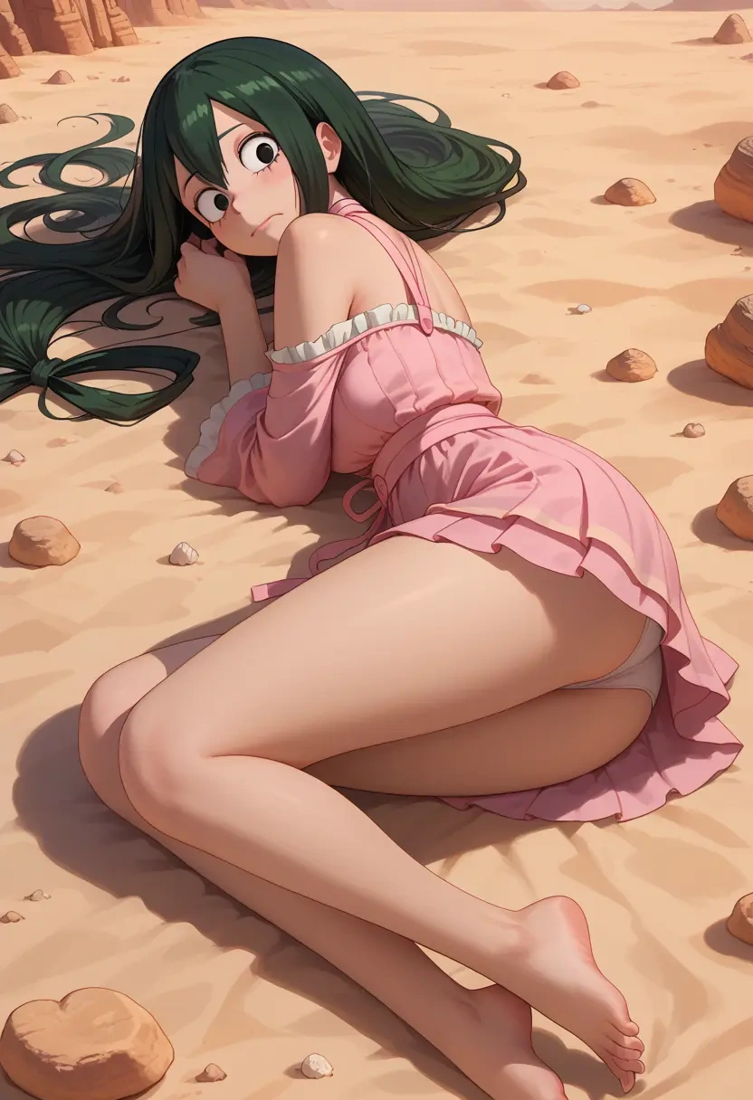 boku_no_hero_academia,asui_tsuyu,silk slip dress  - 