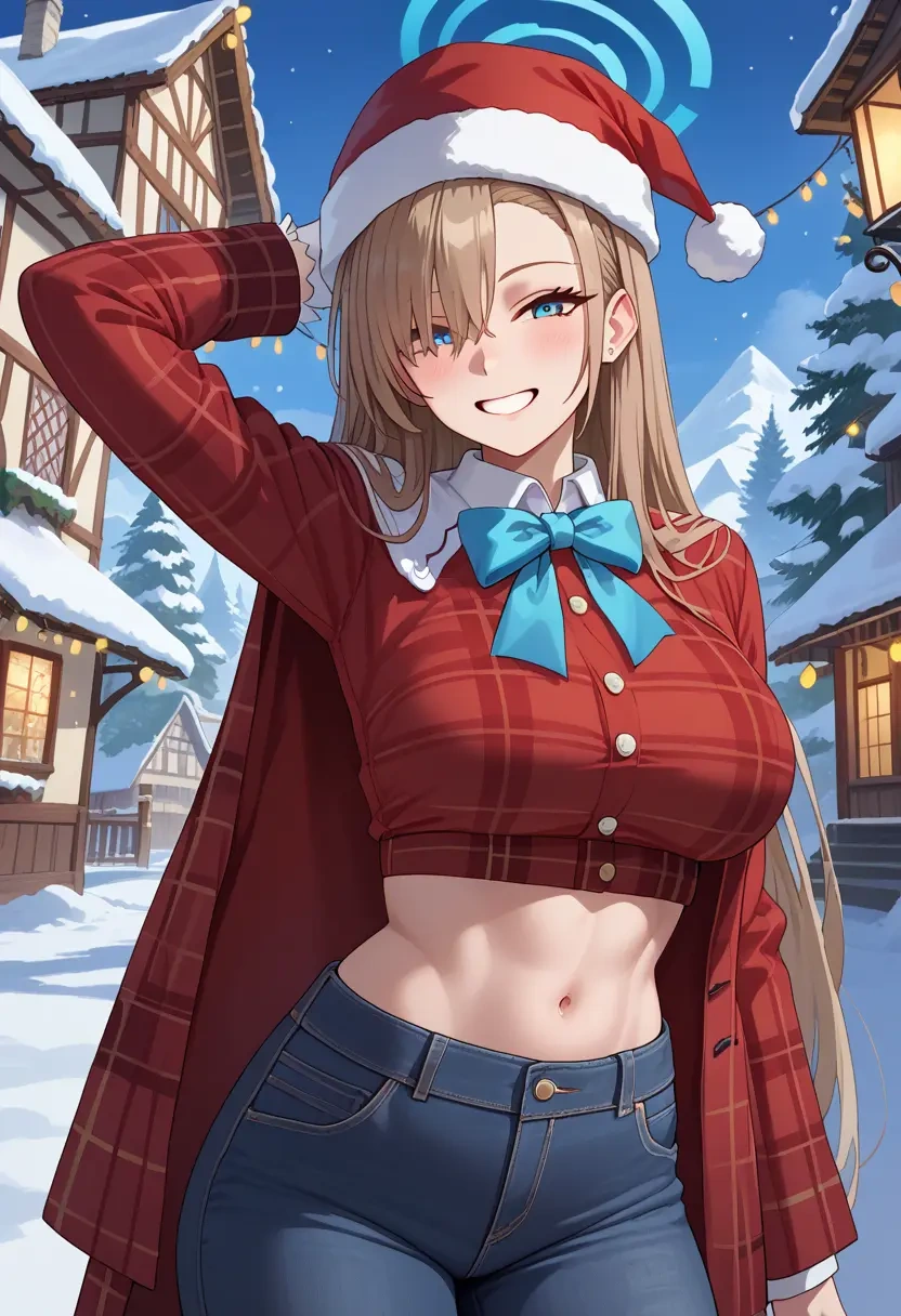 blue_archive,asuna_(blue_archive),Christmas,plaid trousers  - 