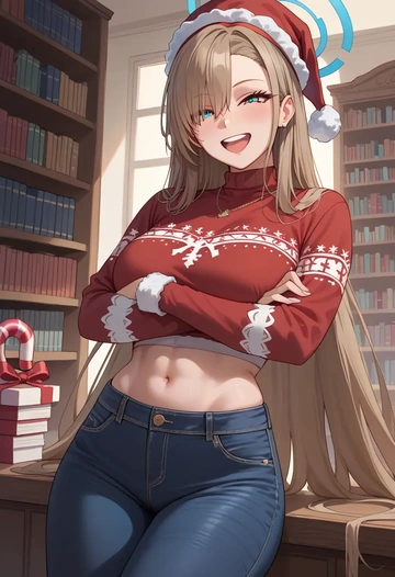 blue_archive,asuna_(blue_archive),Christmas  - AI generated anime art