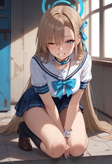 blue_archive,asuna_(blue_archive),sailor, uniform  - AI generated anime art