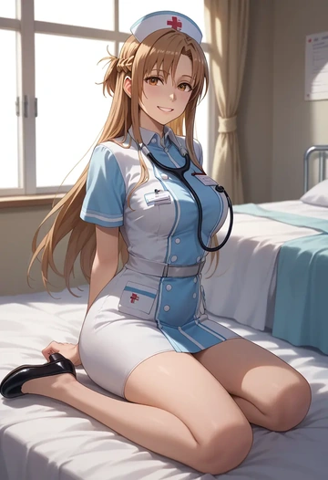 sword_art_online,asuna_(sao),nurse  - AI generated anime art