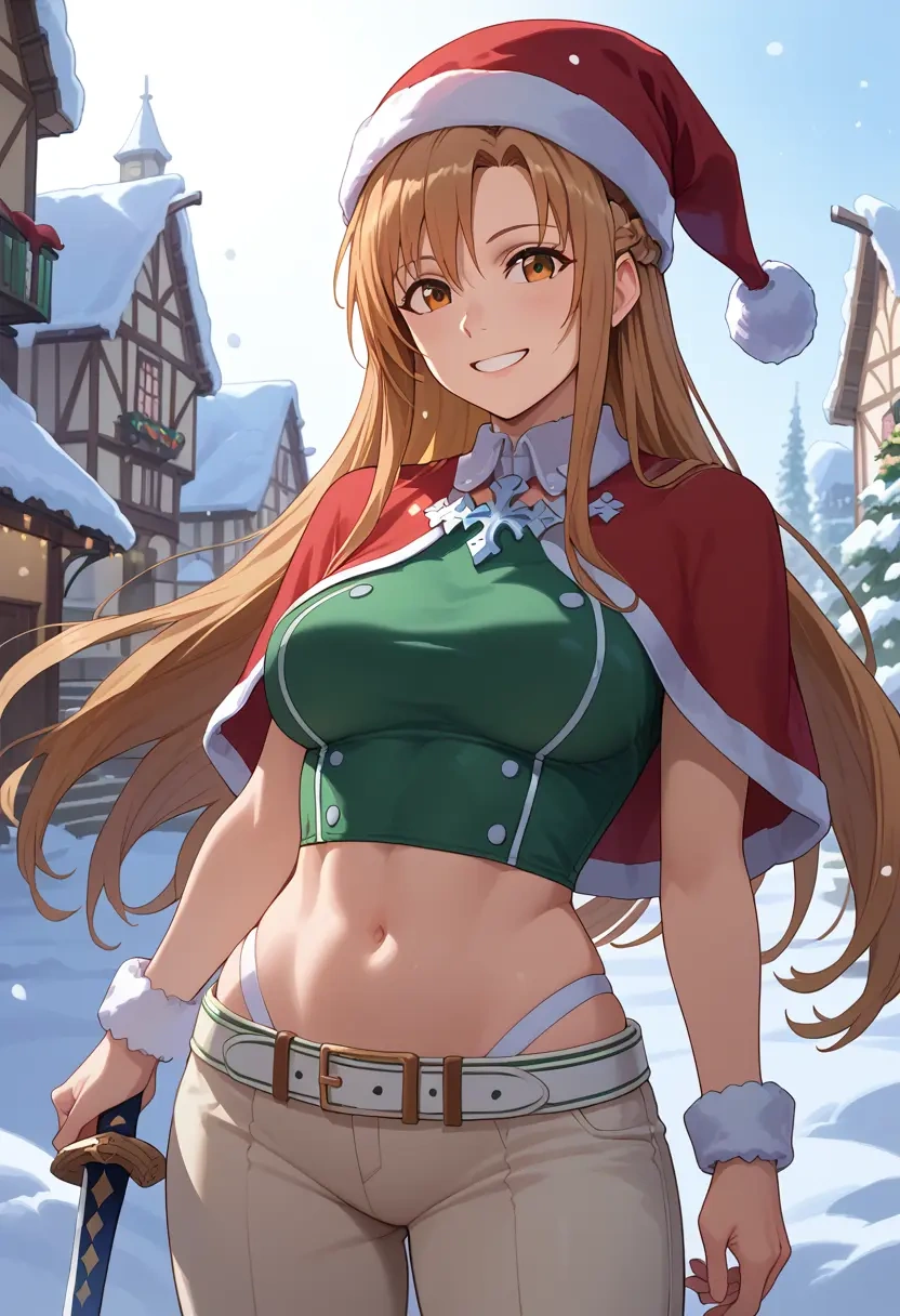 sword_art_online,asuna_(sao),Christmas,dress  - 