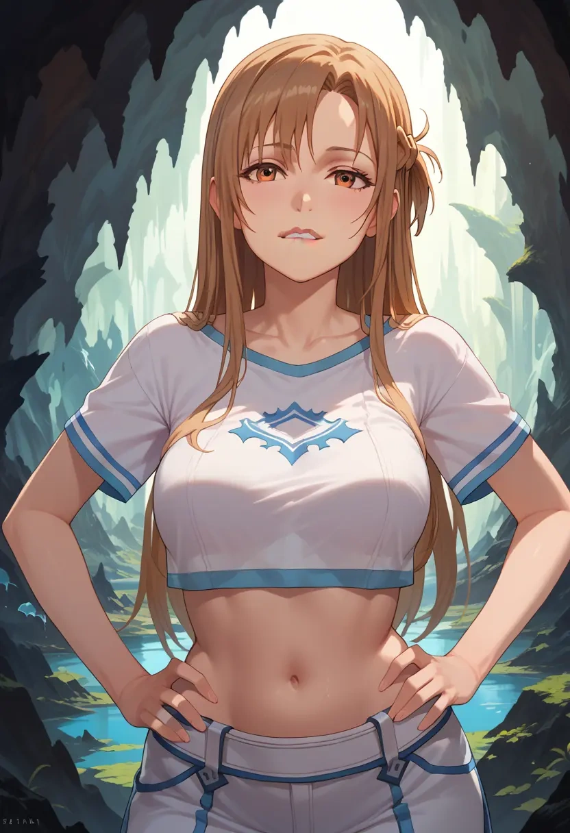 sword_art_online,asuna_(sao),crop top,athletic shorts  - 