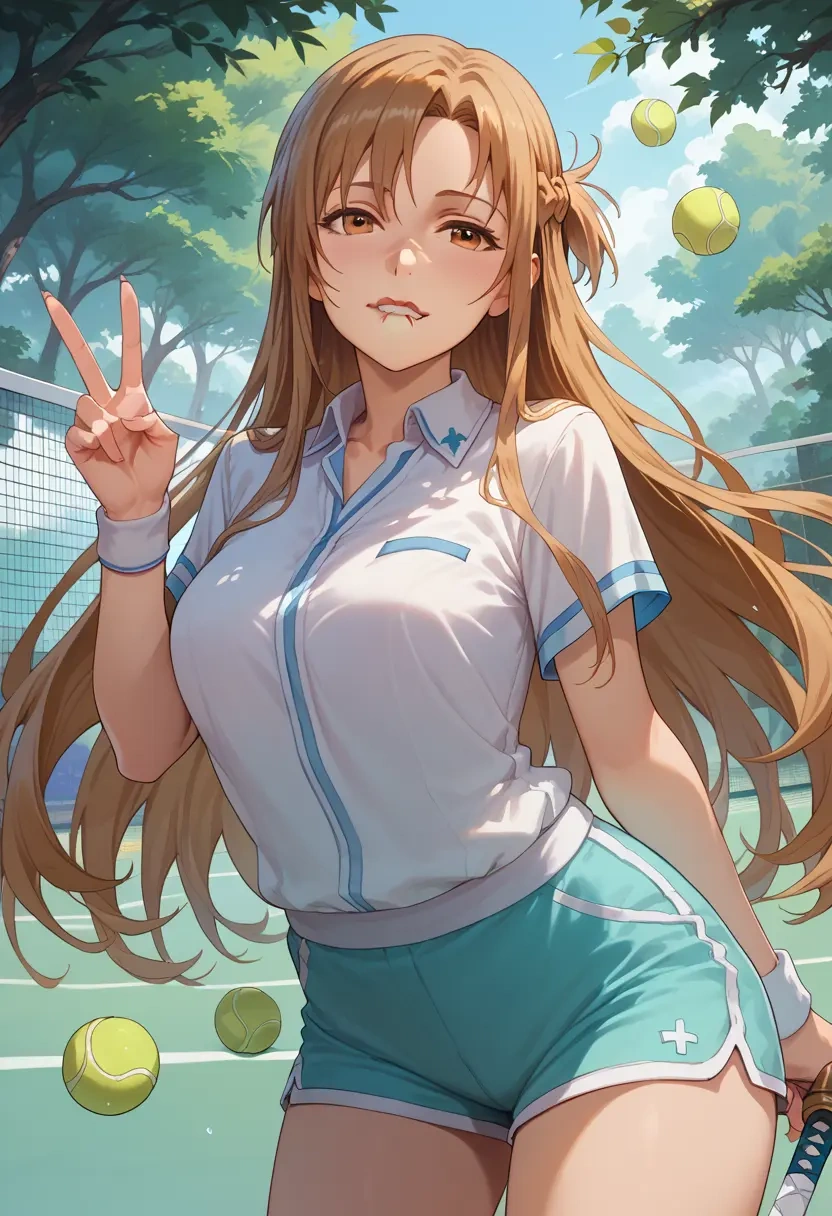 sword_art_online,asuna_(sao),tennis polo,skort  - 