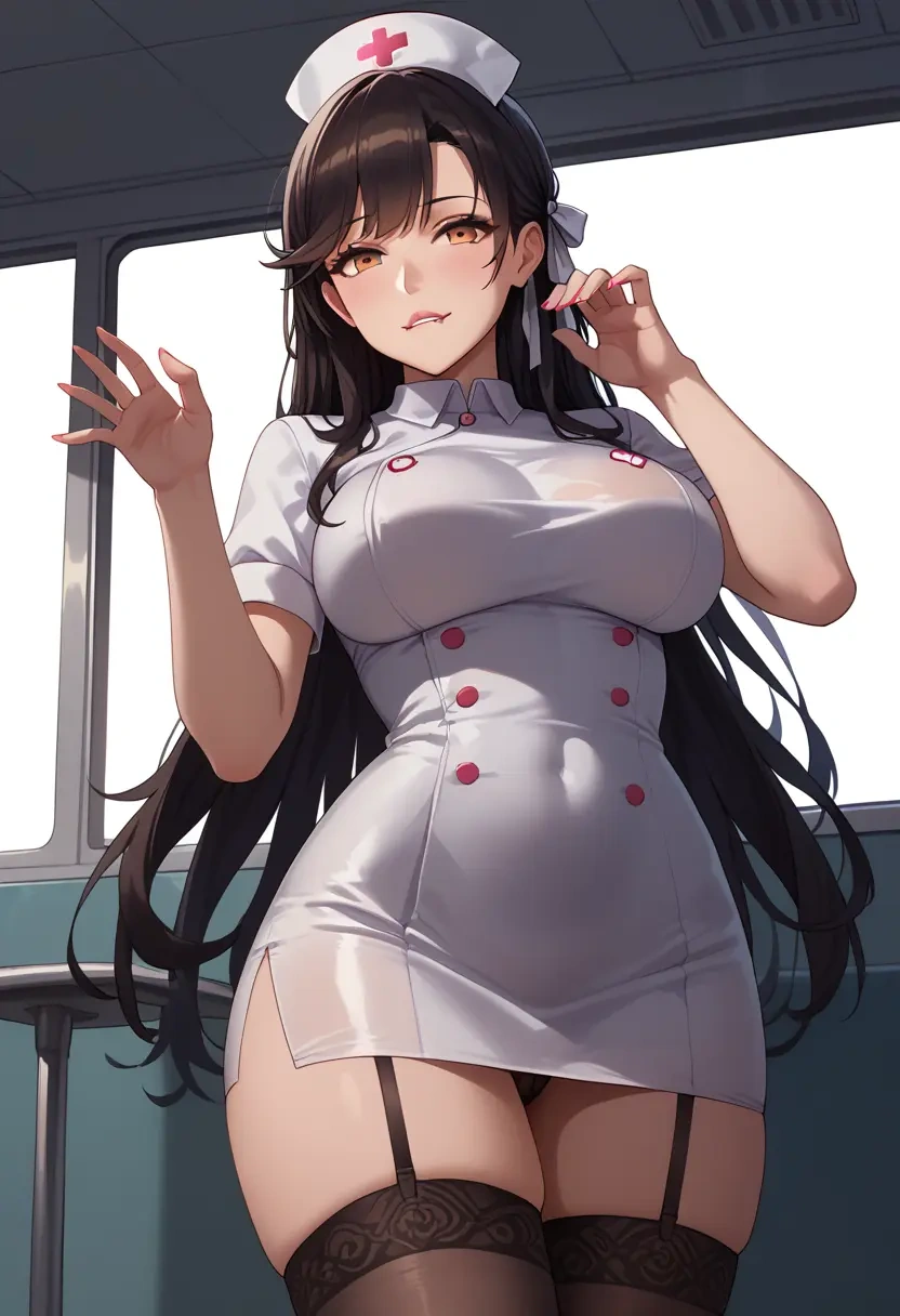 azur_lane,atago_(azur_lane),nurse pantyhose,mini skirt, sexy  - 