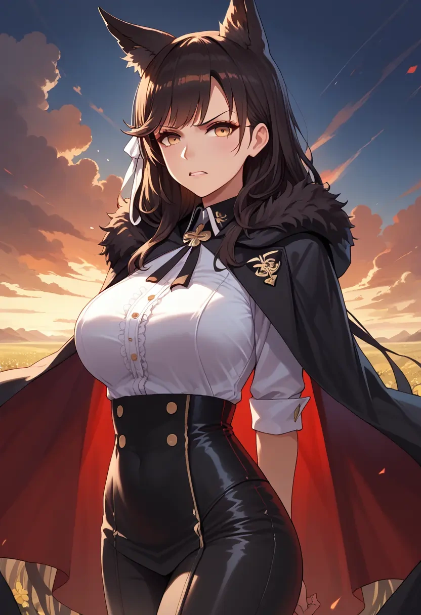 azur_lane,atago_(azur_lane),cape,hooded,leather pants  - 